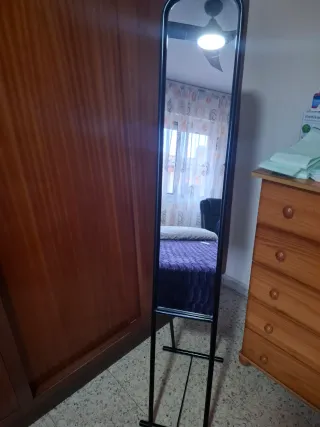 Espejo de pie negro metal