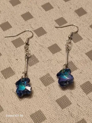 Orecchini Orsetto Cristallo Blu Viola
