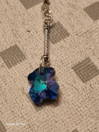 Orecchini Orsetto Cristallo Blu Viola