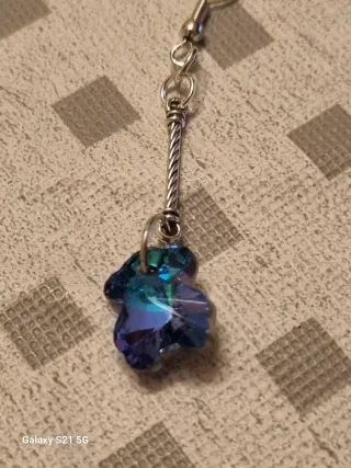 Orecchini Orsetto Cristallo Blu Viola
