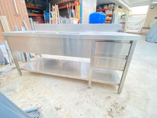 Fregadero doble inox