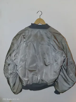 Chaqueta Alpha Industries USA 90s Plateada Naranja