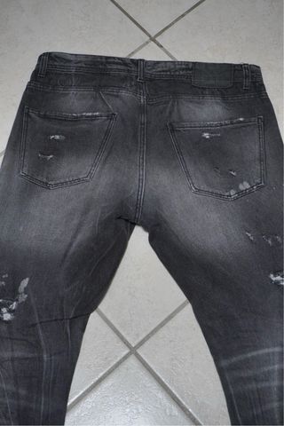 Jeans Uomo Grigio Strappati