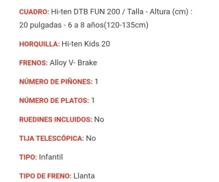 Bicicleta Infantil DTB Fun 200 para 6-8 años