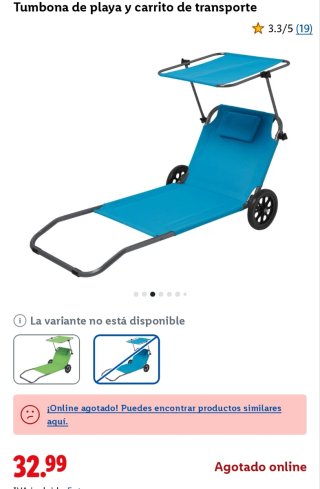 Hamaca plegable con ruedas azul