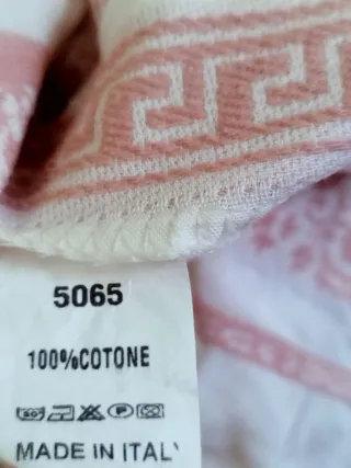 Top/Tunique Vintage 100% Coton Rose et Blanc