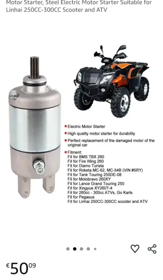 Motor de arranque para moto/ATV, patinete..