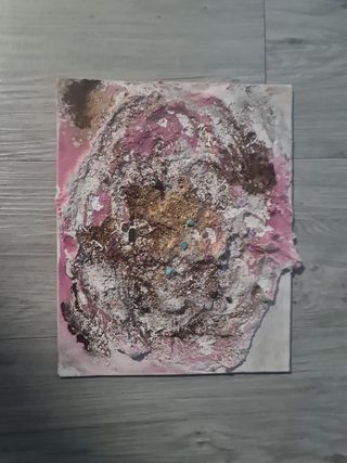 Arte abstracto dorado y rosa