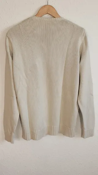 Jersey Zara cuello redondo botones blanco