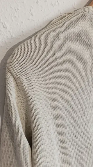 Jersey Zara cuello redondo botones blanco