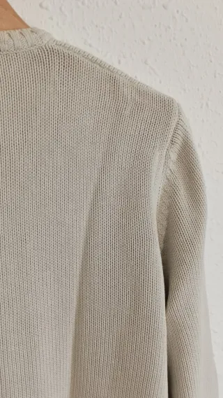 Jersey Zara cuello redondo botones blanco