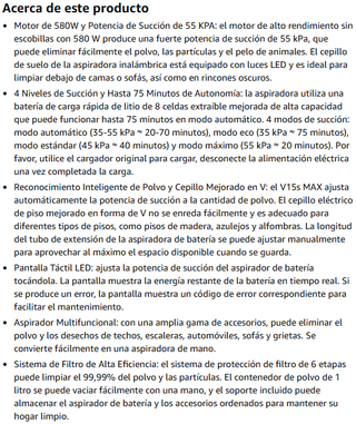 ¡¡-42%!! | VISTEFLY V15s MAX - Aspirador sin Cable