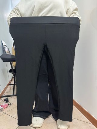 Leggings nero donna neri felpati