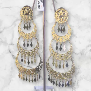 Pendientes muy  largos oro 18k