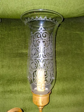 Applique da parete vintage dorato e cristallo