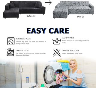 Copridivano per Chaise Longue 2 Pezzi in Grigio