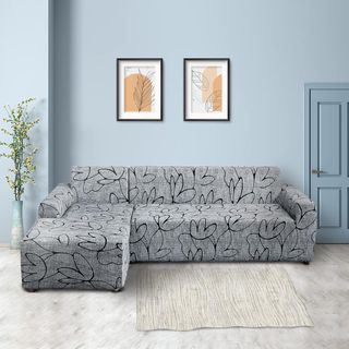 Copridivano per Chaise Longue 2 Pezzi in Grigio