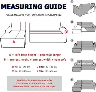 Copridivano per Chaise Longue 2 Pezzi in Grigio
