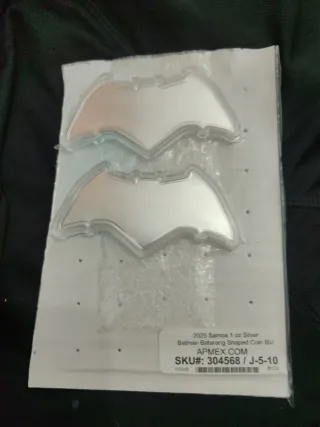 Plata 1 oz Batman Batarang 2025 Samoa BU