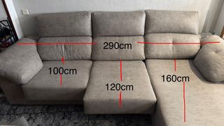 Sofá chaise longue + 3 plazas. Abierta a ofertas.