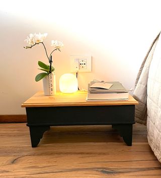 Tavolino baule in legno fatto a mano