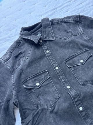 Camisa vaquera Zara Gris