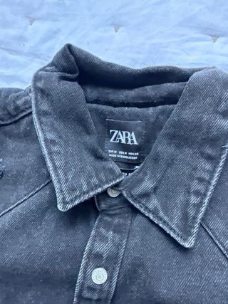 Camisa vaquera Zara Gris