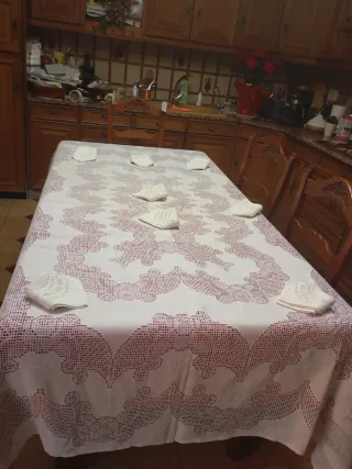 Mantelería Lagartera y manteleria calado canario