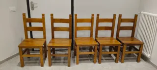 Set 5 Sedie realizzate con cedro del Libano