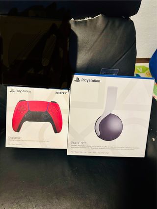 Mando DualSense Rojo PS5 + Auriculares Pulse 3D