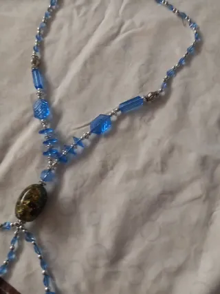 Collana donna blu e color argento