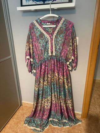 Vestido vaporoso estampado multicolor