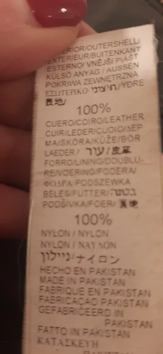 Chaqueta Cuero Zara Talla M Entallada