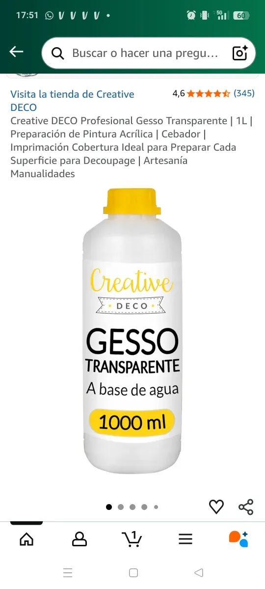 Gesso Transparente Creative DECO 1L