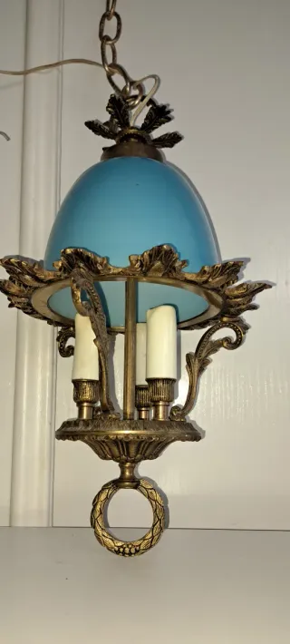 Lámpara colgante azul vintage