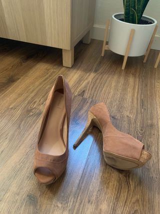 Sandalias Marrones Tacón Velvet Bershka