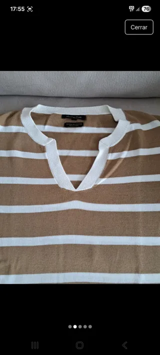 Jersey Massimo Dutti Rayas Marrón y Blanco