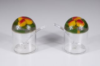 Coppia vasetti portamarmellata in Lucite anni ’60