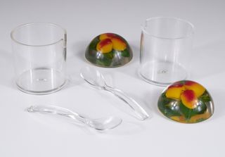 Coppia vasetti portamarmellata in Lucite anni ’60