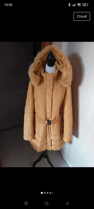 Piumino Coconuda senape con cappuccio