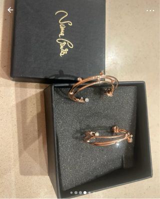 Pendientes Aro Triple Baño Oro Rosa 18K