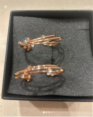 Pendientes Aro Triple Baño Oro Rosa 18K