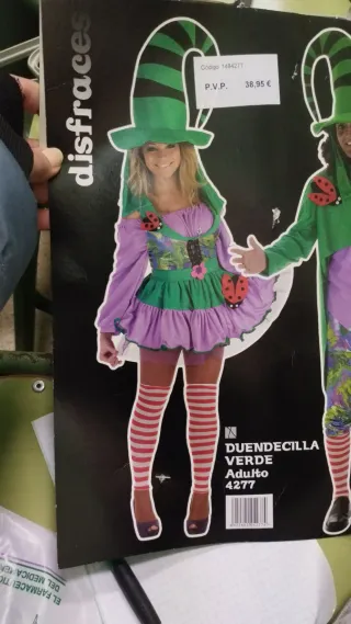 Costume di Follettina Verde Taglia Unica