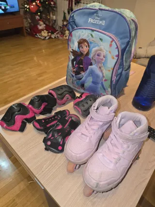 Patines niña con protecciones Frozen