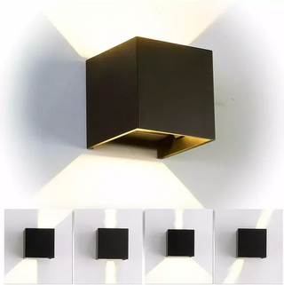 4 Applique Cubo LED 12W Nero Bianco Lampada