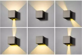 4 Applique Cubo LED 12W Nero Bianco Lampada