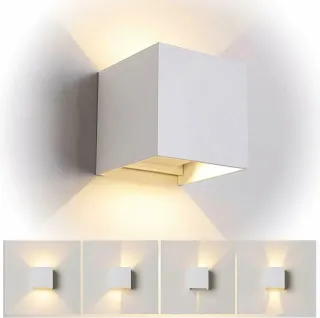 4 Applique Cubo LED 12W Nero Bianco Lampada