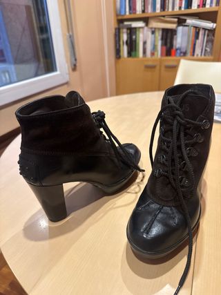 Botines piel y ante marrón T.39