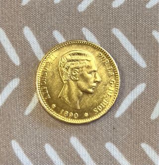 Moneda Oro 25 Pts Alfonso XII 1890