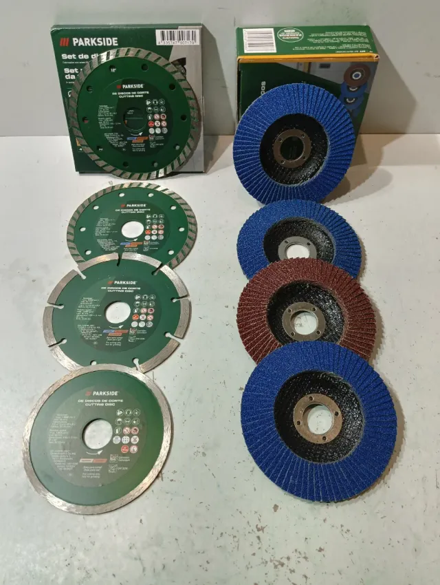 Lote 8 Discos Corte Diamante y Abrasivos PARKSIDE